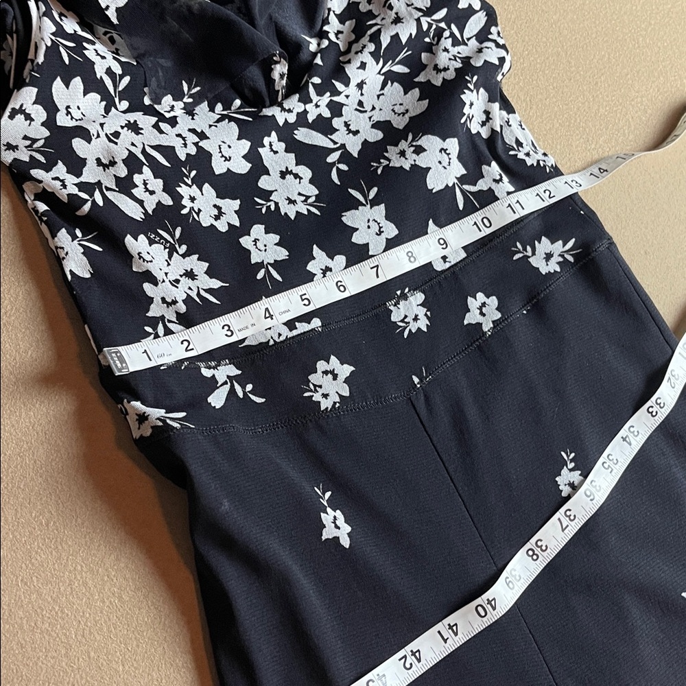 FUZZI Italian Black Floral Wide Leg Romper- M - Picture 11 of 14